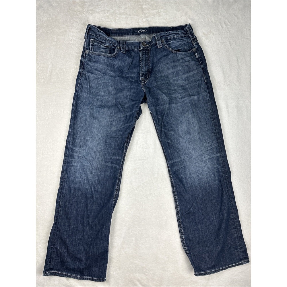 Silver Jeans Co Gordie Relaxed Straight Jeans Men's 38 X 32 Blue Medium Wash
